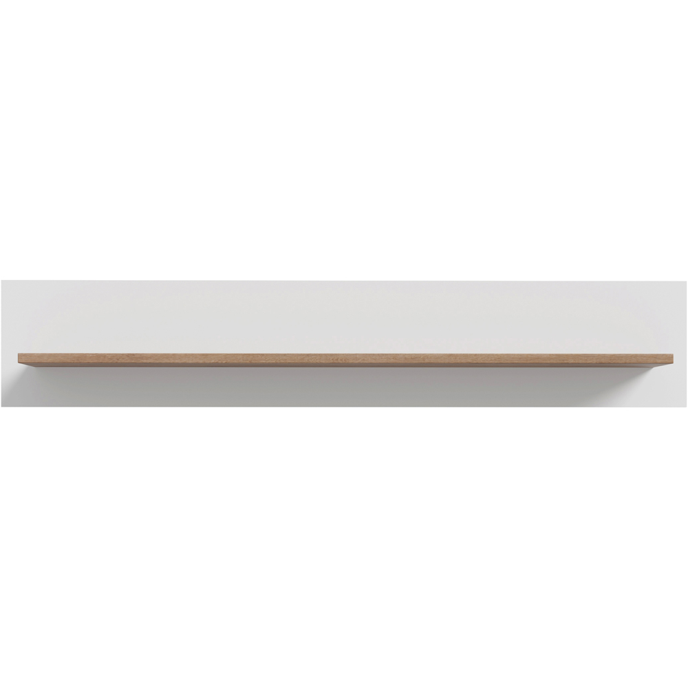 Florence Wensley Light Grey and Oak Wall Shelf Image 3