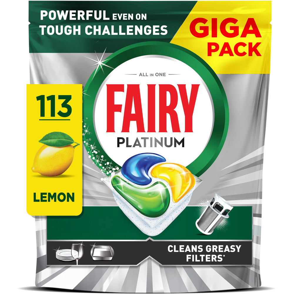 Pack of 113 Fairy Platinum Dishwasher Tablets Image 2