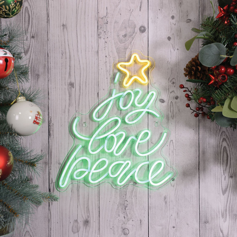 Joy Love Peace Neon Sign - Green Image 3