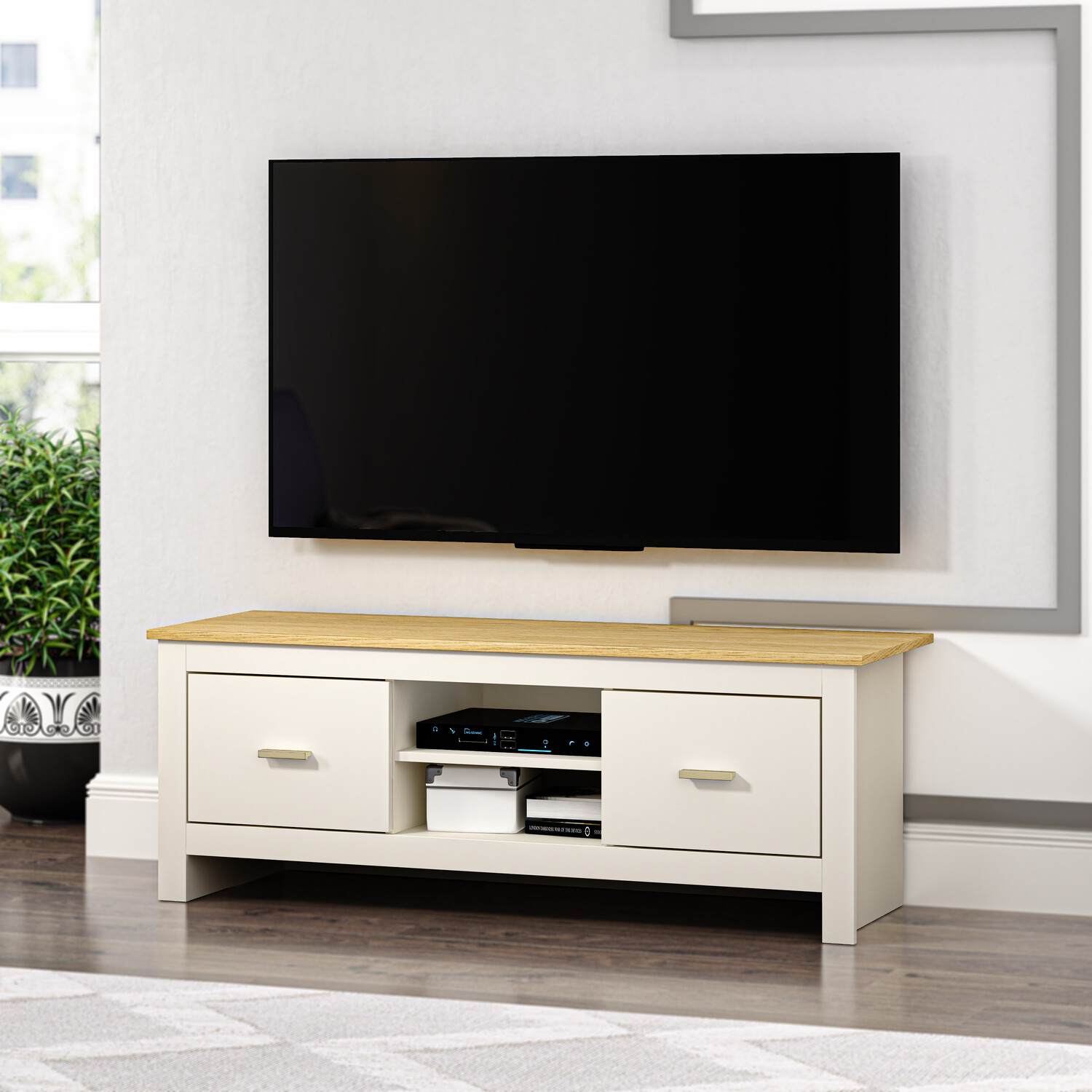Lexington Cream and Gold TV Unit Image 2