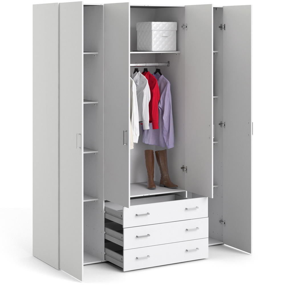 Florence Space 4 Door 3 Drawer White Wardrobe Image 5