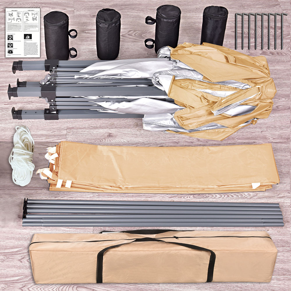 Beige Pop Up Outdoor Gazebo 3 x 3m Image 4