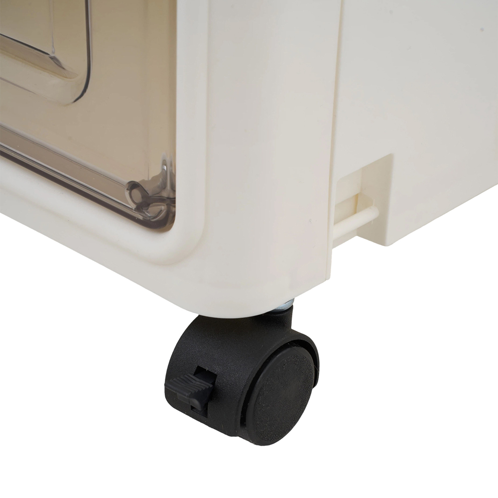 Living and Home 3-Tier White Slim Storage Cabinet with Wheels Image 4