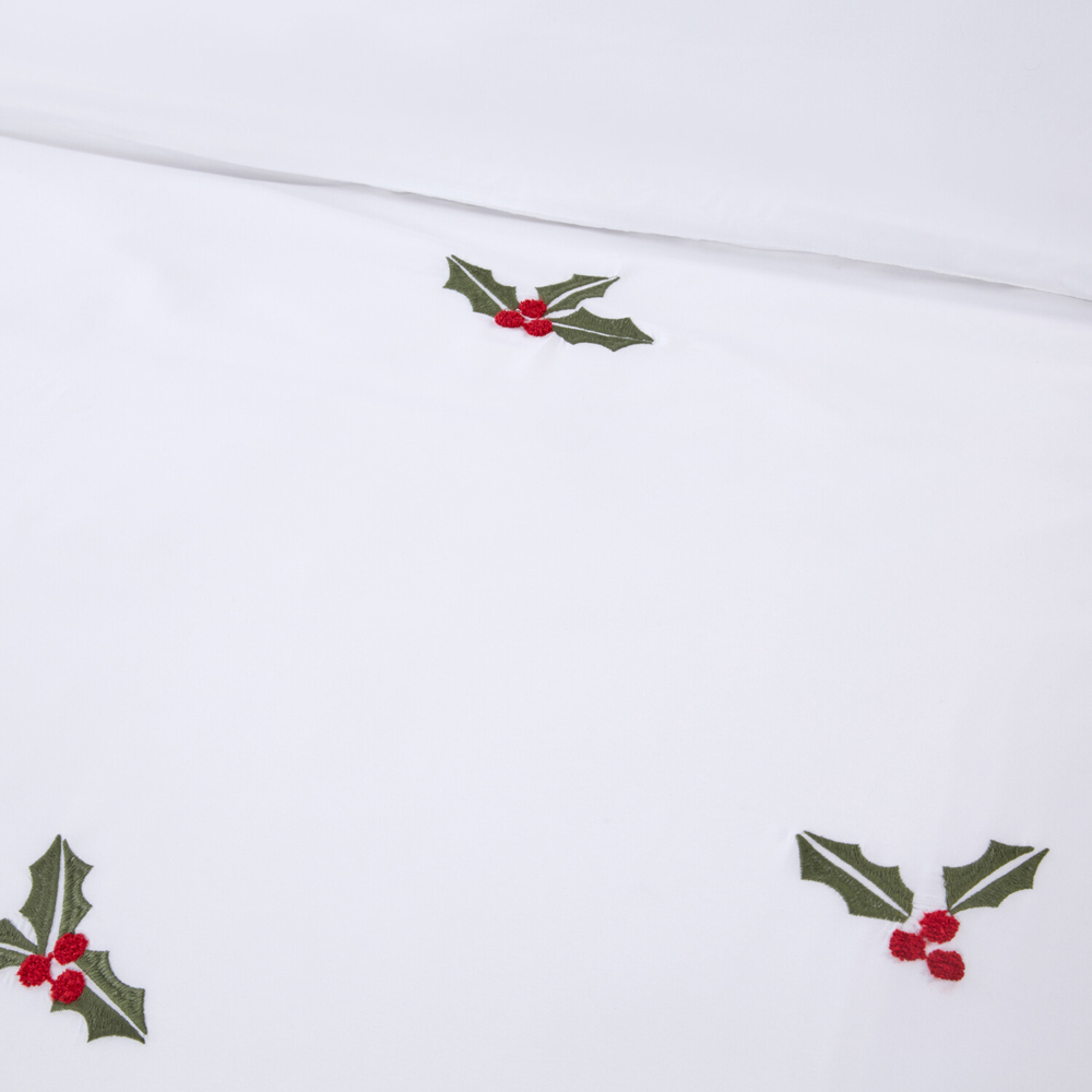 Holly and Berries Duvet SetWhiteKing Image 2