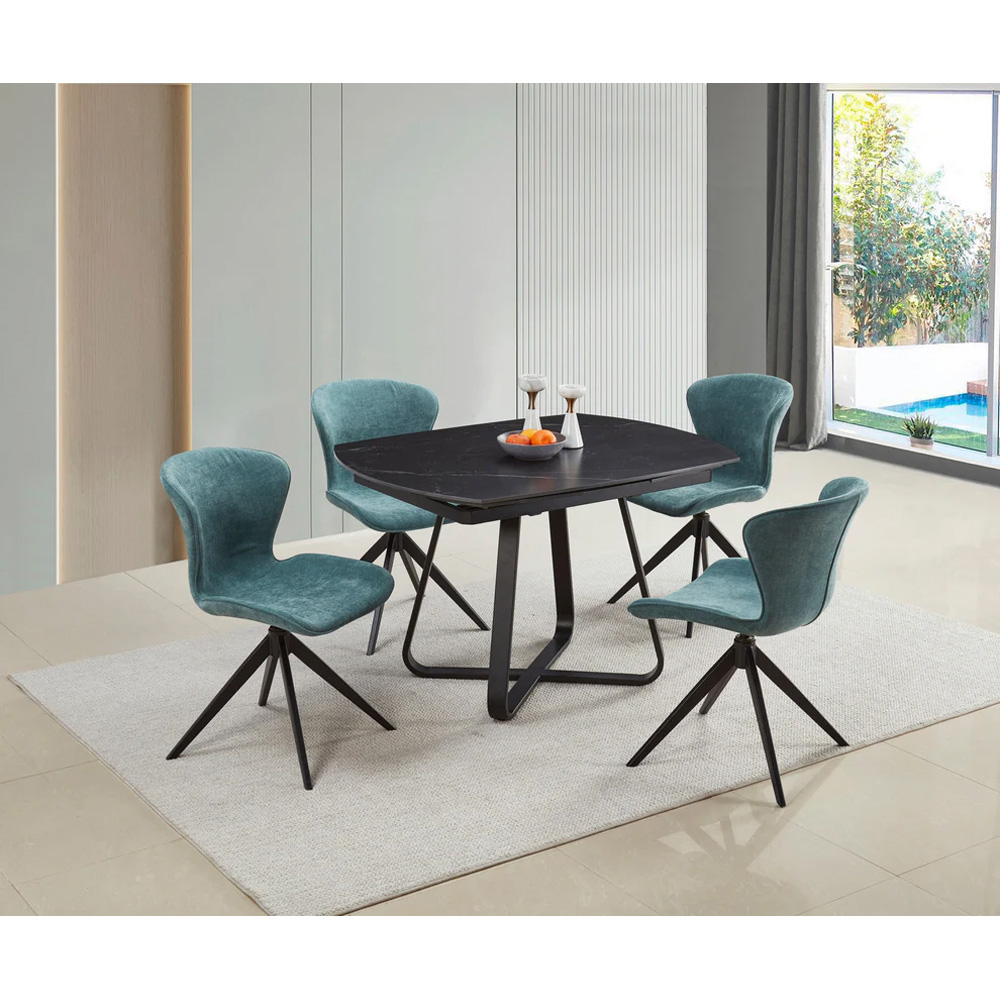 DS Living Arden 6 Seater Dining Table Black and Grey Intertwined Stone Image 7