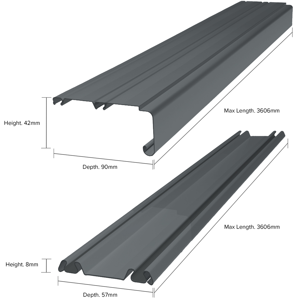 Spacepro 142 inch Graphite Sliding Wardrobe Track Set 3606mm Image 3