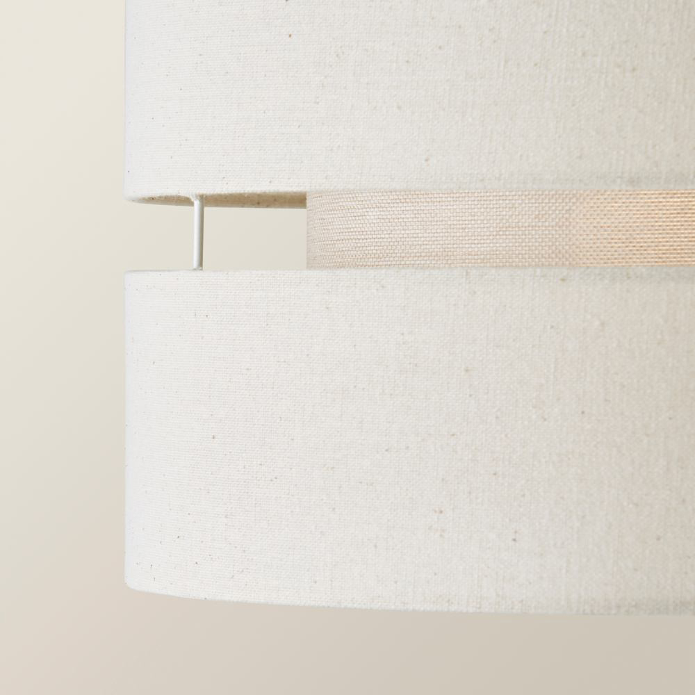 ValueLights Sophia-2 Tier Natural Linen Medium Drum Ceiling Lamp Shade Image 5
