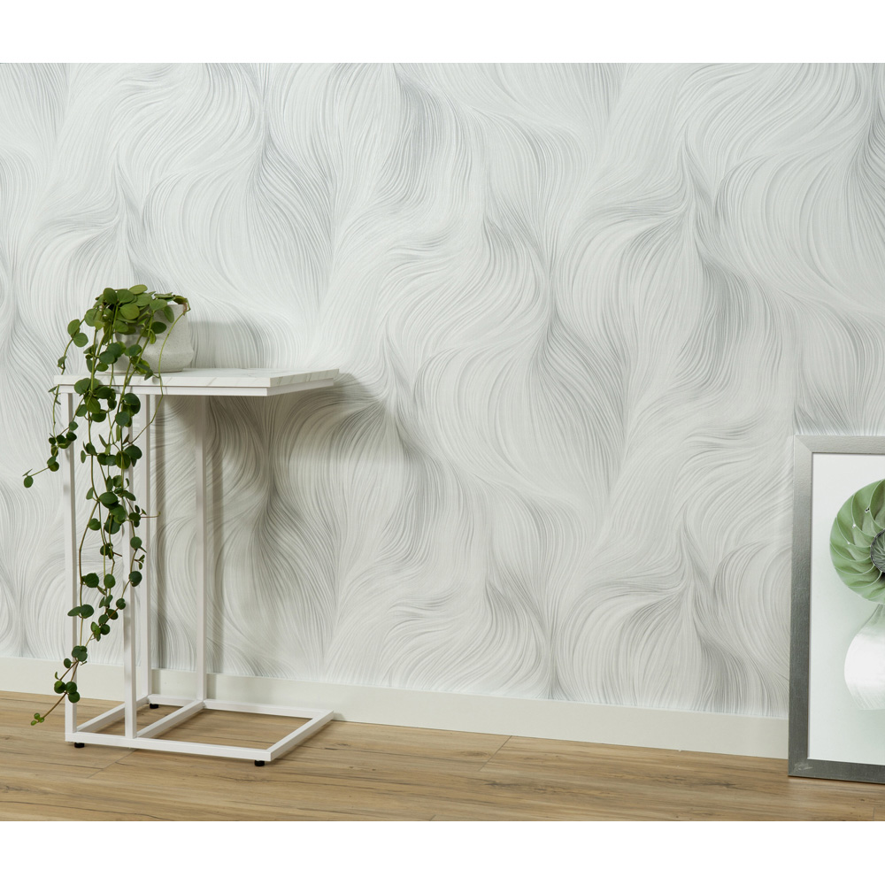 Erismann Waves of Light Grey Vinyl Wallpaper Image 2