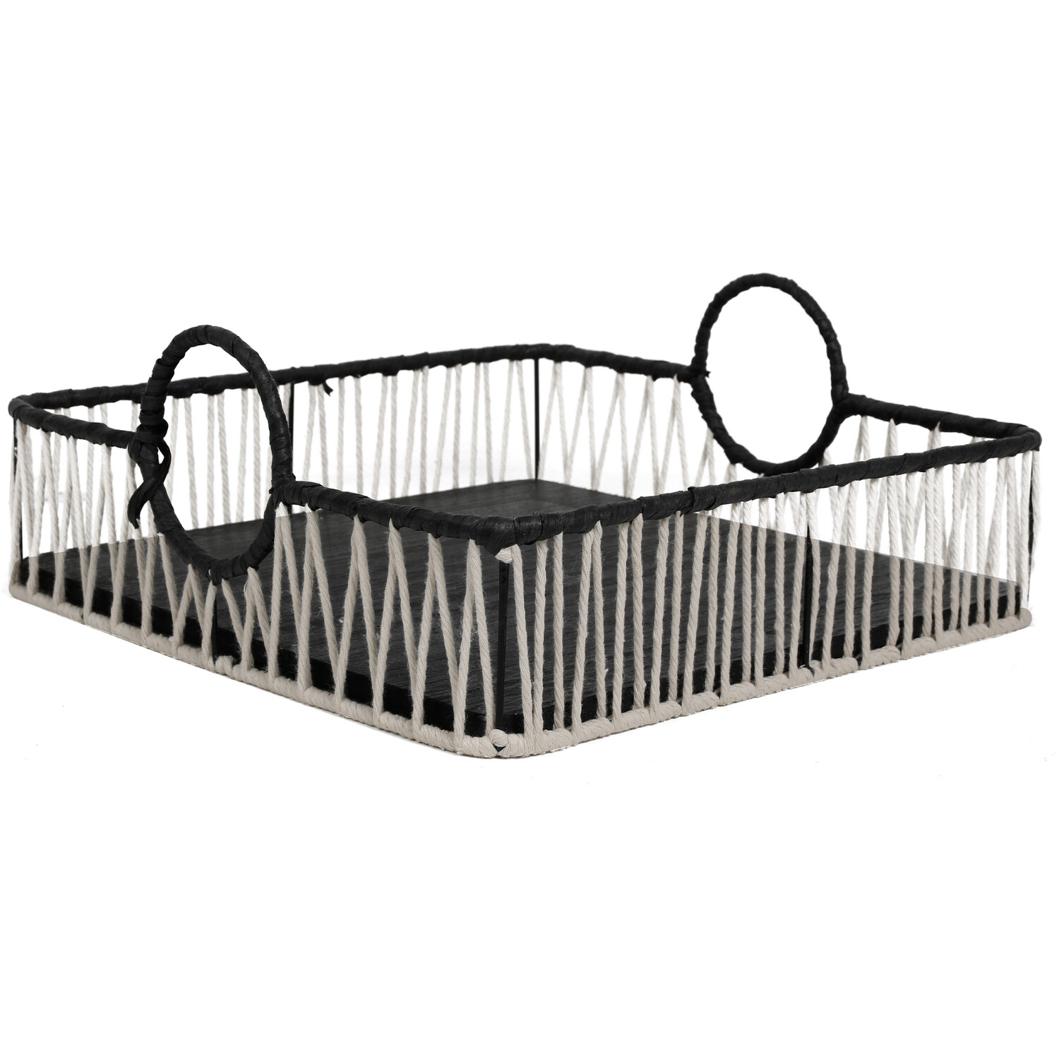 Rope Edge Tray - Black Image 2