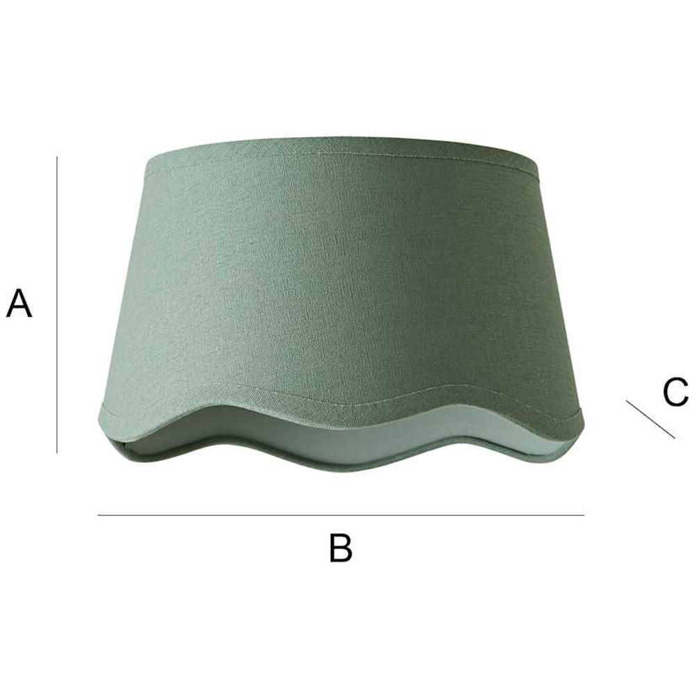 ValueLights Mabel Sage Linen Scallop Edge Small Lamp Shade Image 7