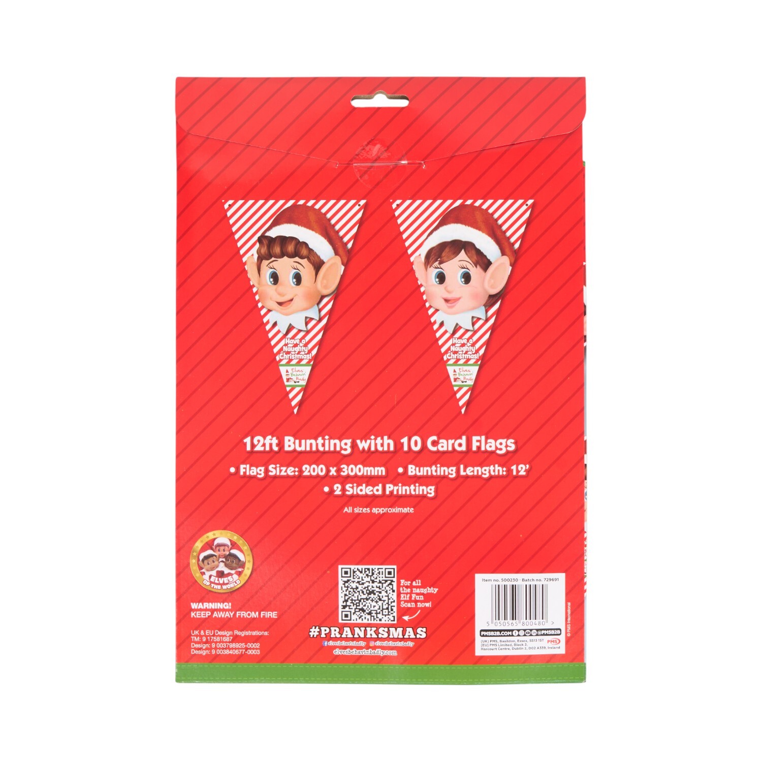 Elf Paper Bunting - Red Image 2