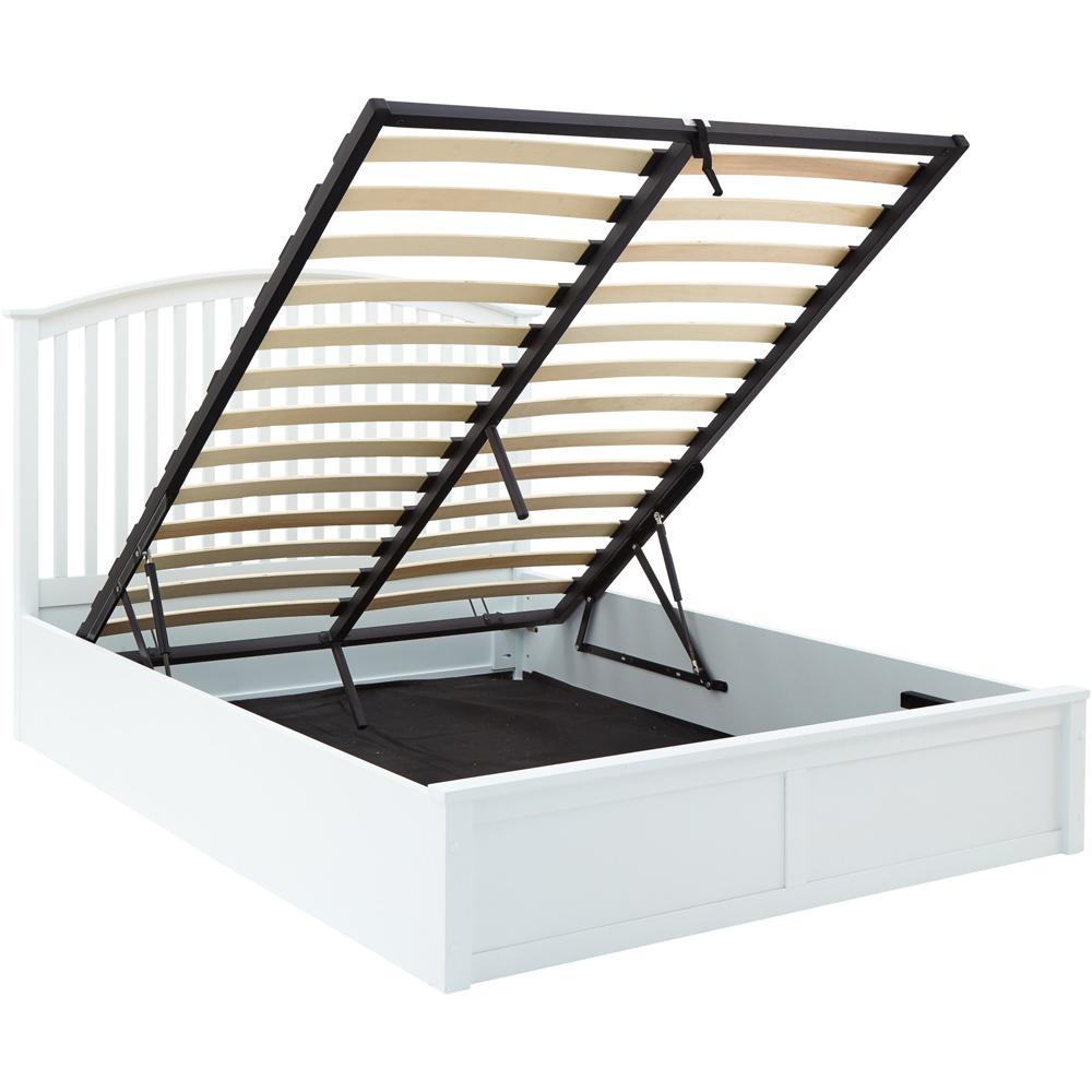GFW Madrid Double White Wooden Ottoman Bed Image 4