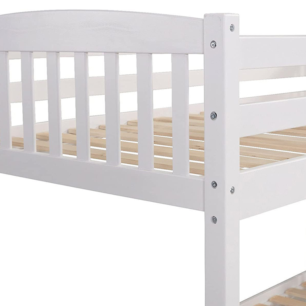 Portland White Wooden Bunk Bed with 2 Mattress Image 2