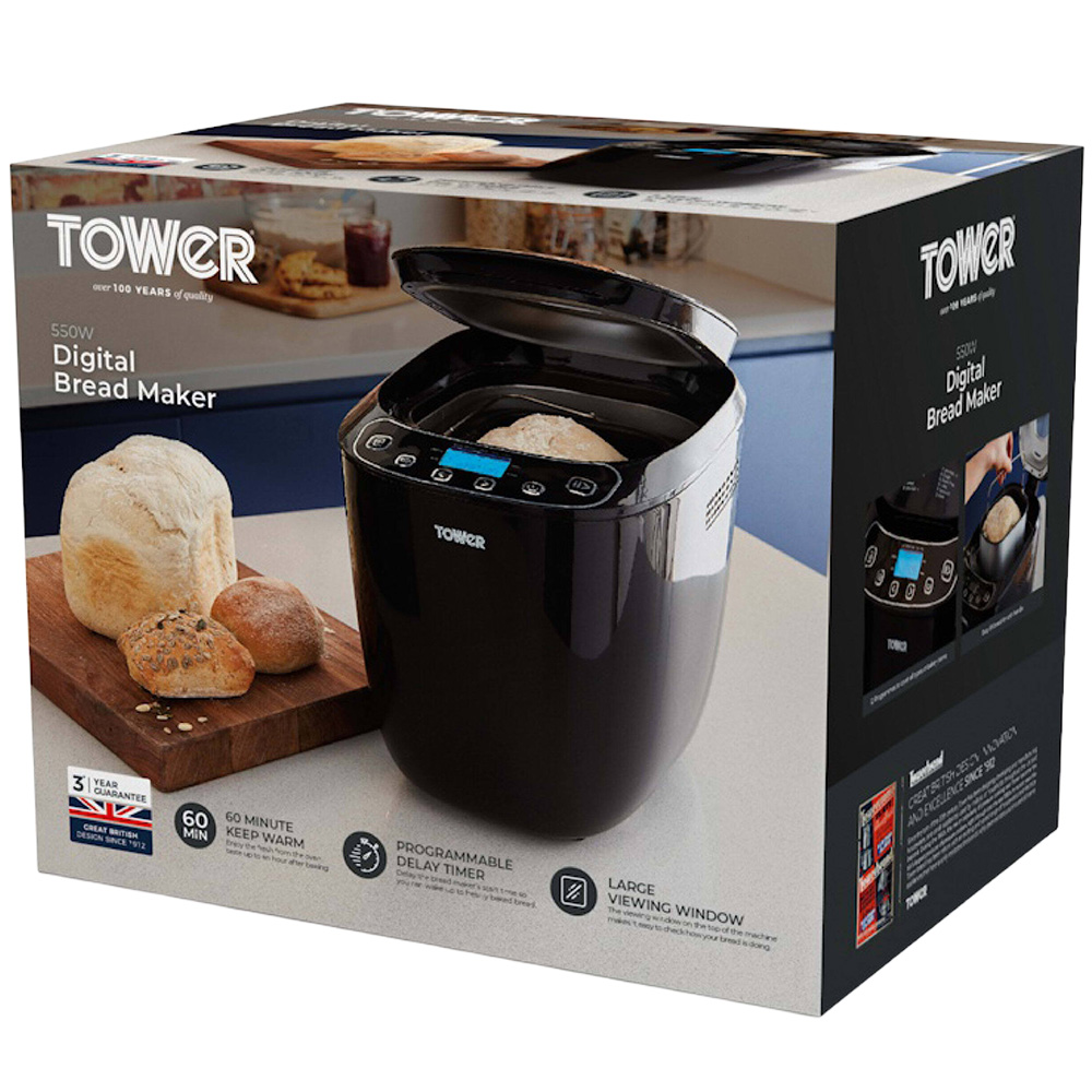 Tower T11003 Black Digital Bread Maker 550W Image 2