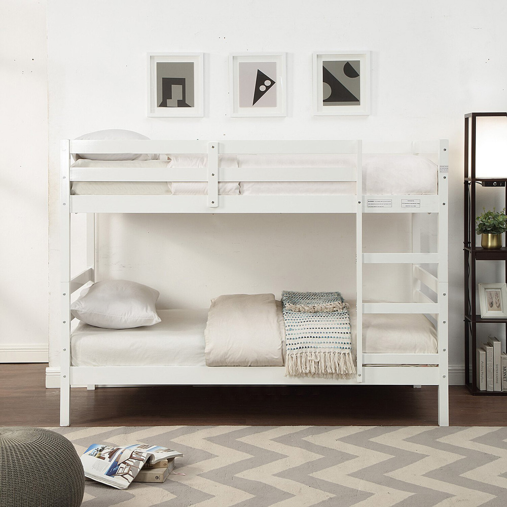 Atlas White Wooden Bunk Bed Image 2