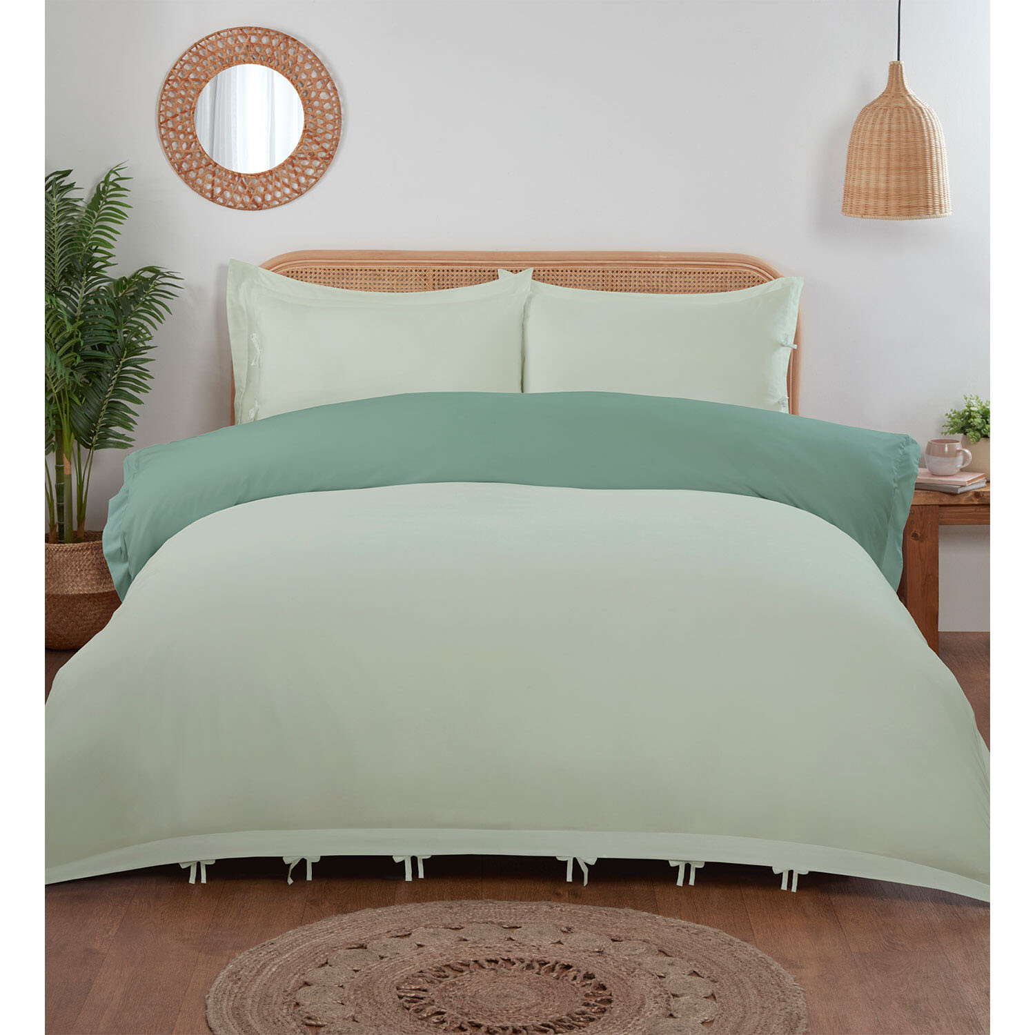 Reversible Moda Duvet Set - Green / Double Image 2