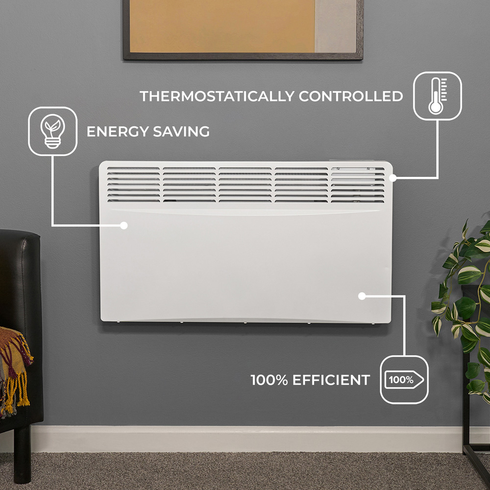 Adam Amba White Electric Radiator 2000W | Homebase