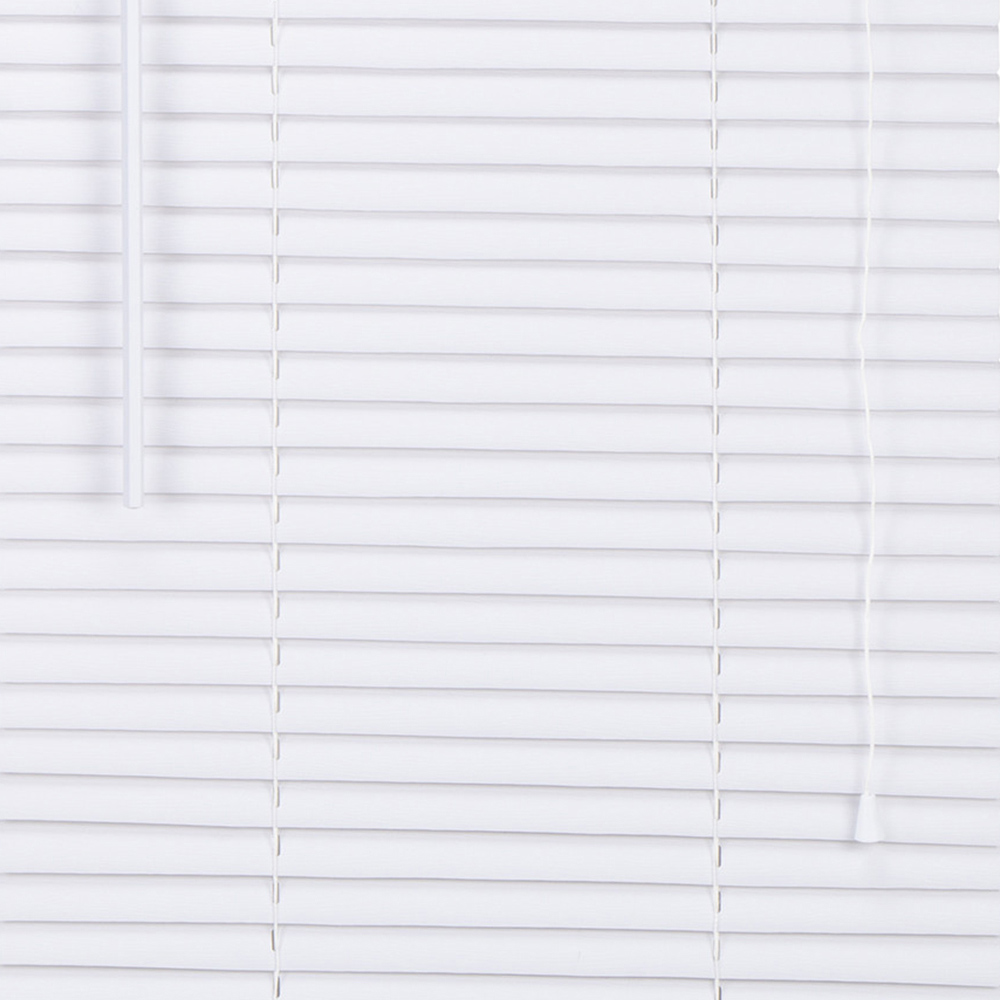 PVC White Wood Effect Venetian Blind White 90cm Image 1