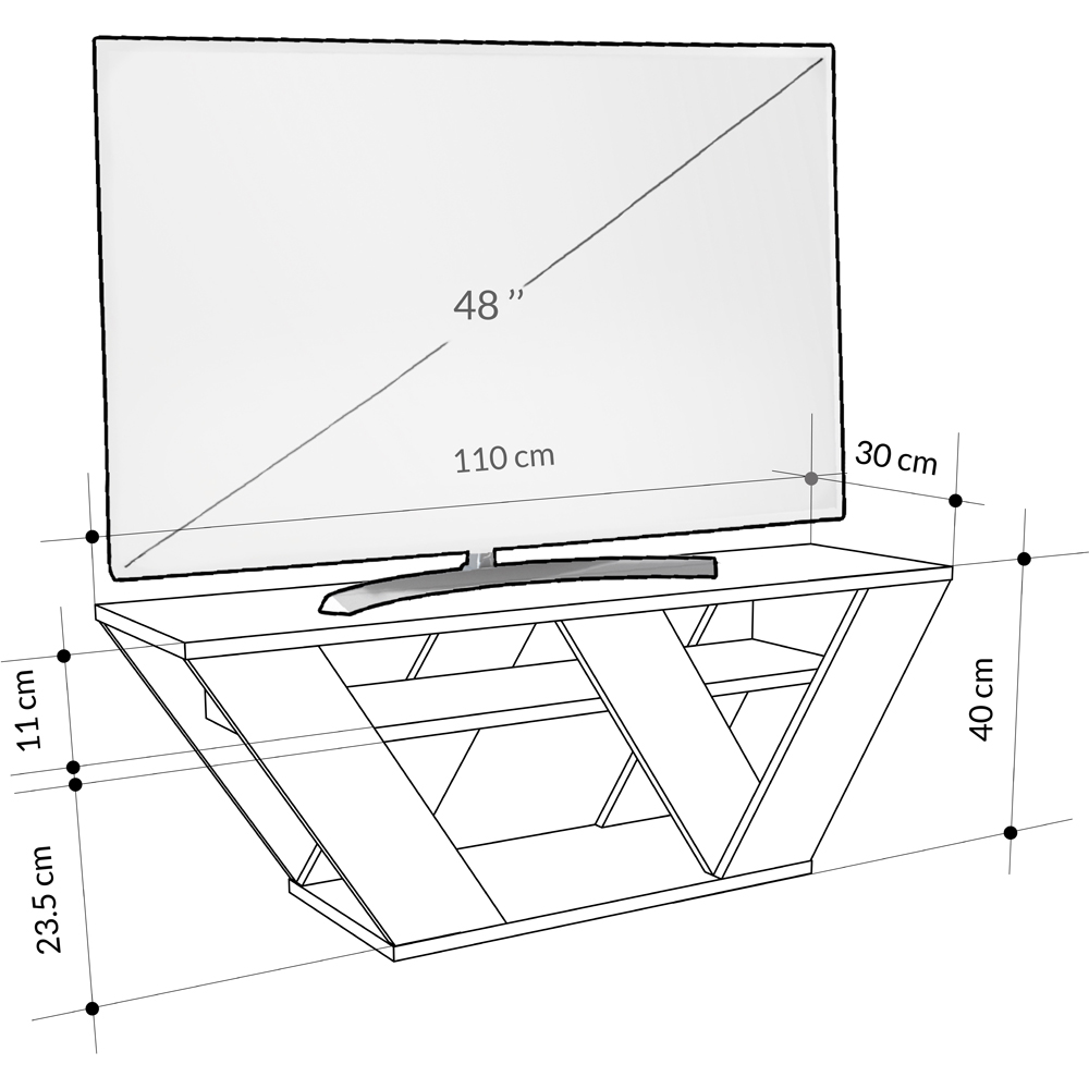 Decortie Pipralla 2 Shelf Gold Marble Effect Modern TV Unit Image 8