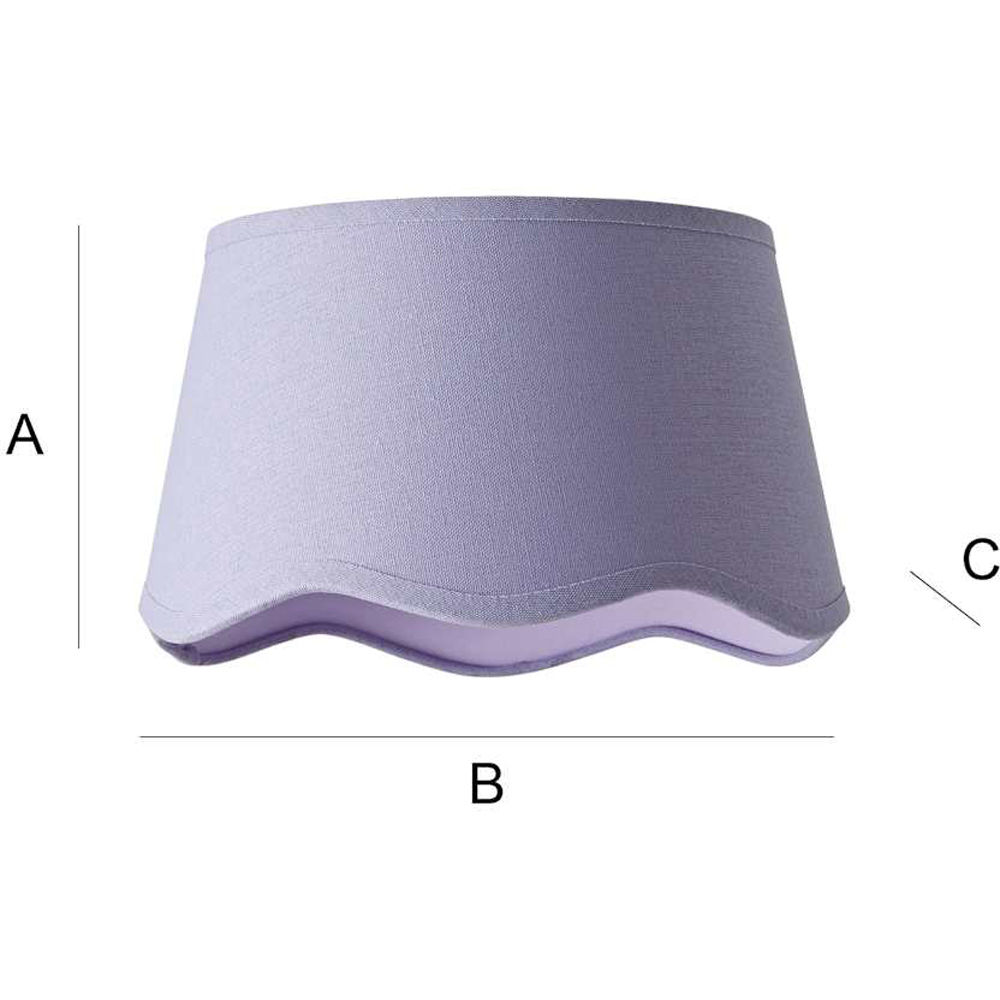 ValueLights Mabel Lilac Linen Scallop Edge Small Lamp Shade Image 7