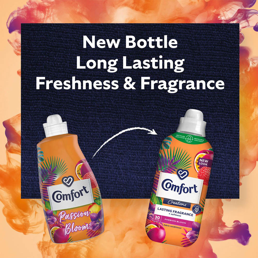 Comfort Creations Passion Bloom Lasting Fragrance Fabric Conditioner 30 Washes 900ml 2 Pack Image 5