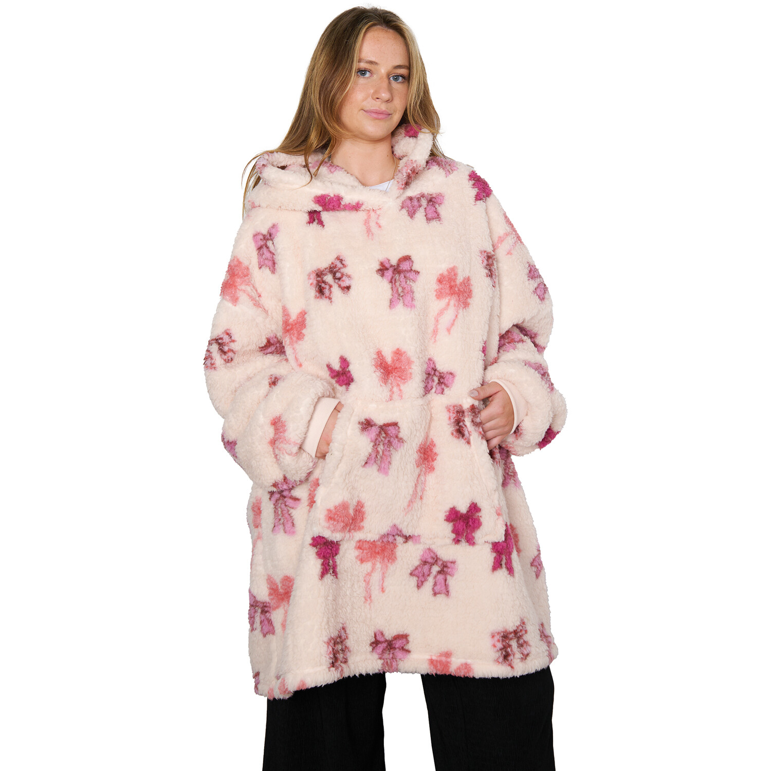 Printed Sherpa Hoodie Image 17