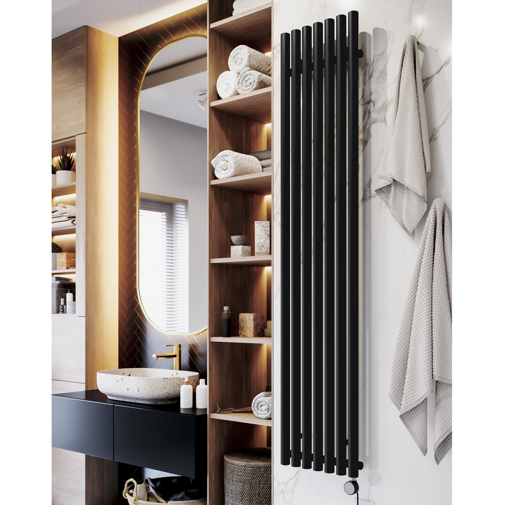 Terma Rolo Room Heban Black Electric Radiator Bluetooth 800W 1800 x 370mm Image 2