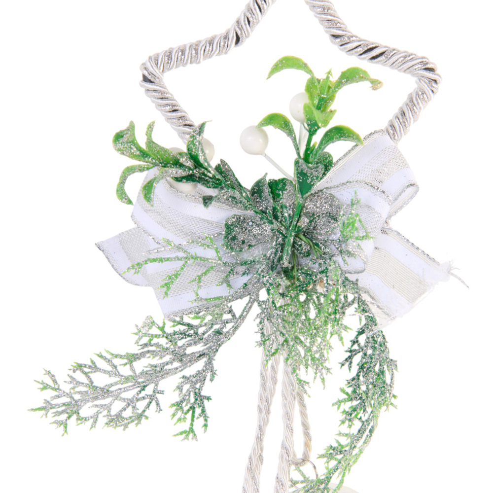 Traditional Christmas Glitter Bells Star Hanging Decoration Image 3