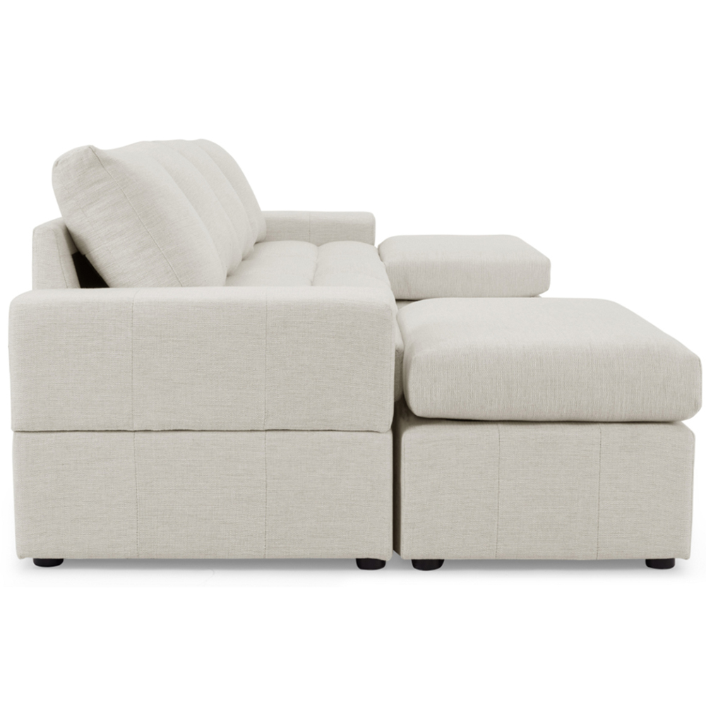 Home Detail Celestia 4 Seater Light Grey Fabric Corner Sofa Image 4