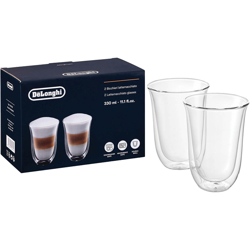 De'Longhi Knock Box and Grinder with Latte Glasses Set Image 3