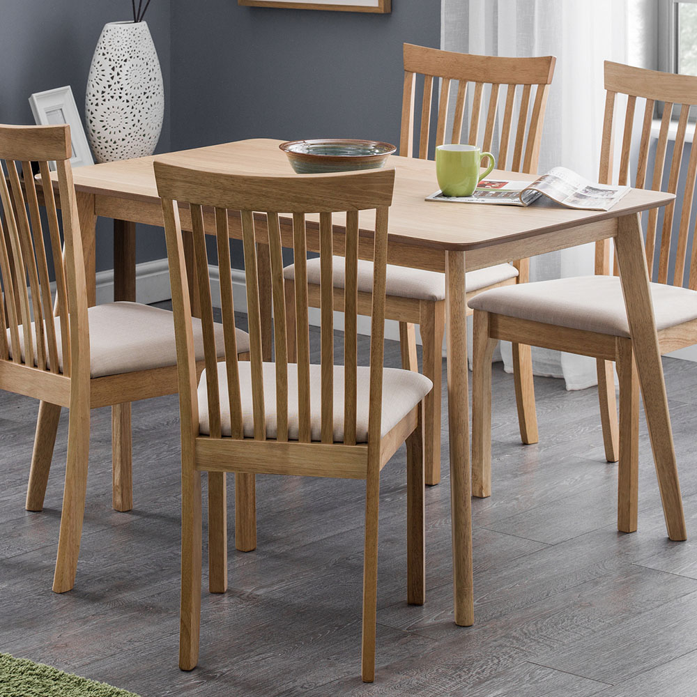 Julian Bowen 4 Seater Boden Oak Veneer Rectangular Table Image 1