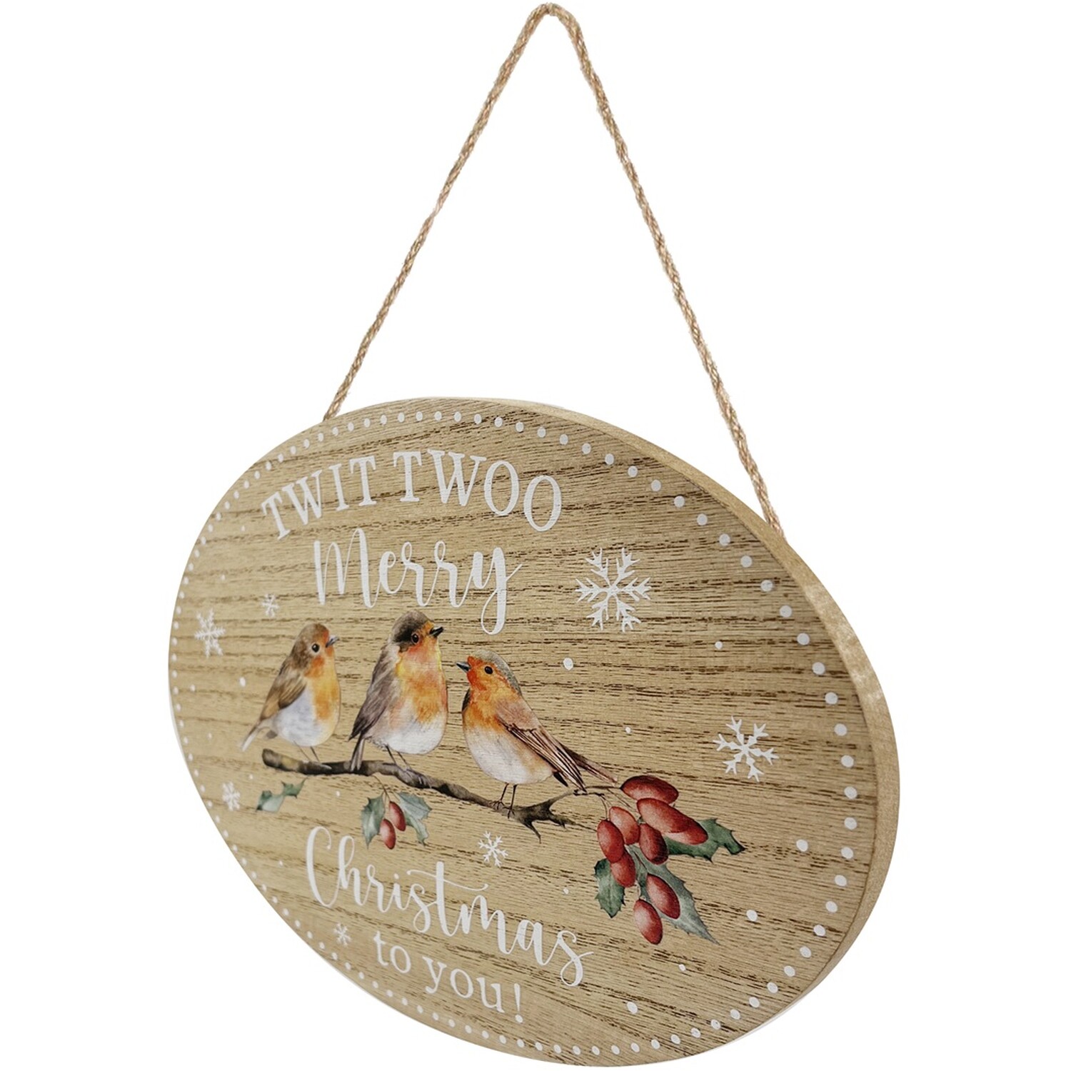 Twit Twoo Wood Effect Robin Sign Image 3