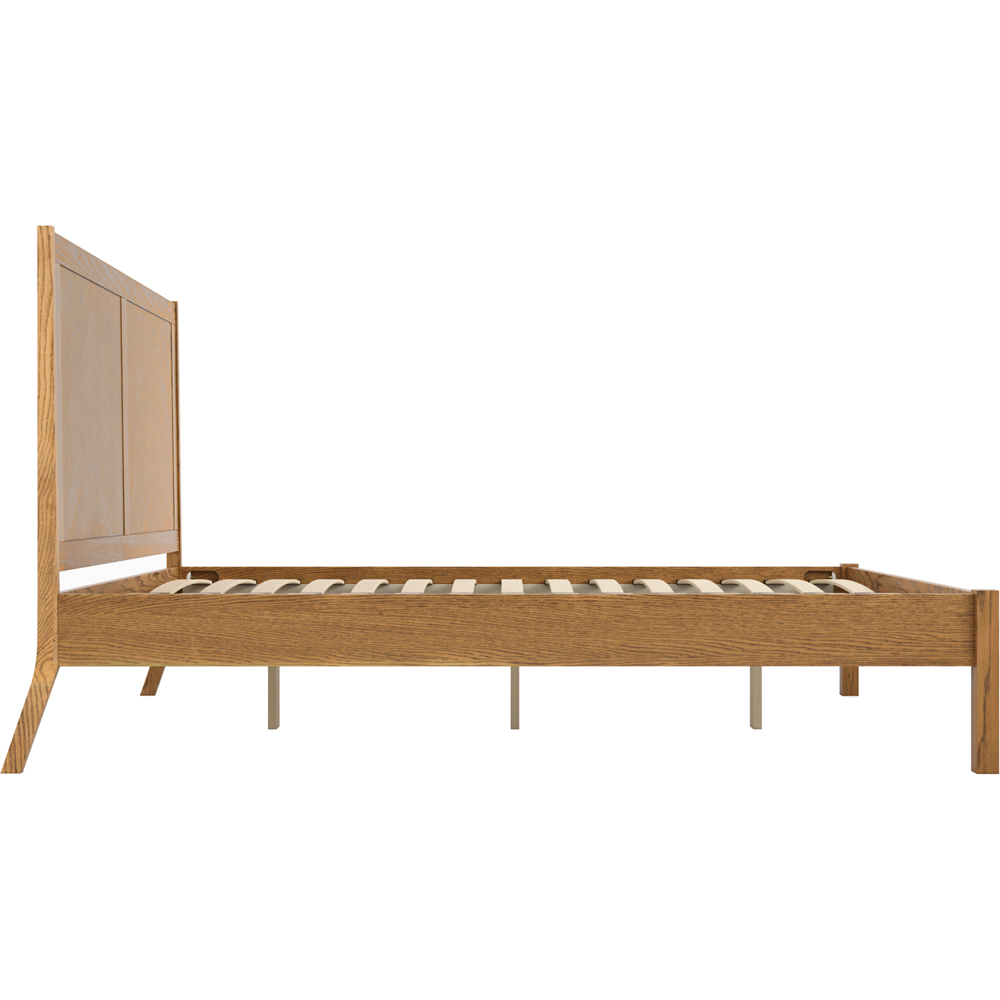 LPD Home Palms Smoked Double Bed with Chevron Headboard Image 4