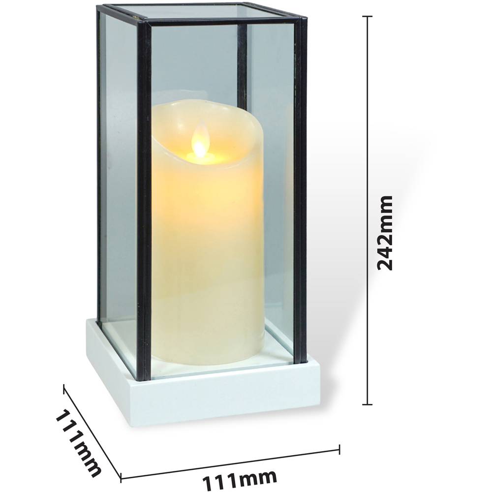 Xmas Haus Hurricane Large Glass Candle Holder with LED Candle Image 4