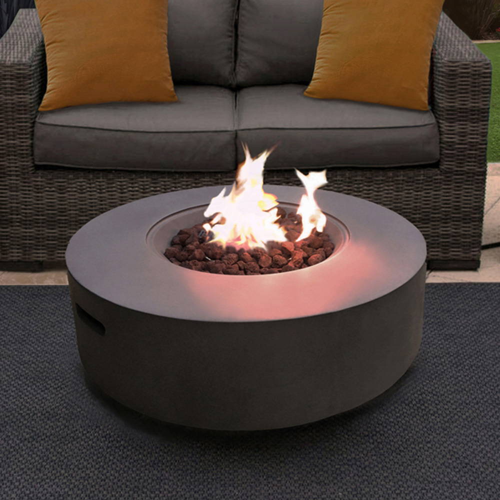 MDA Designs Fusion Dark Stone Propane Outdoor Firepit Image 2