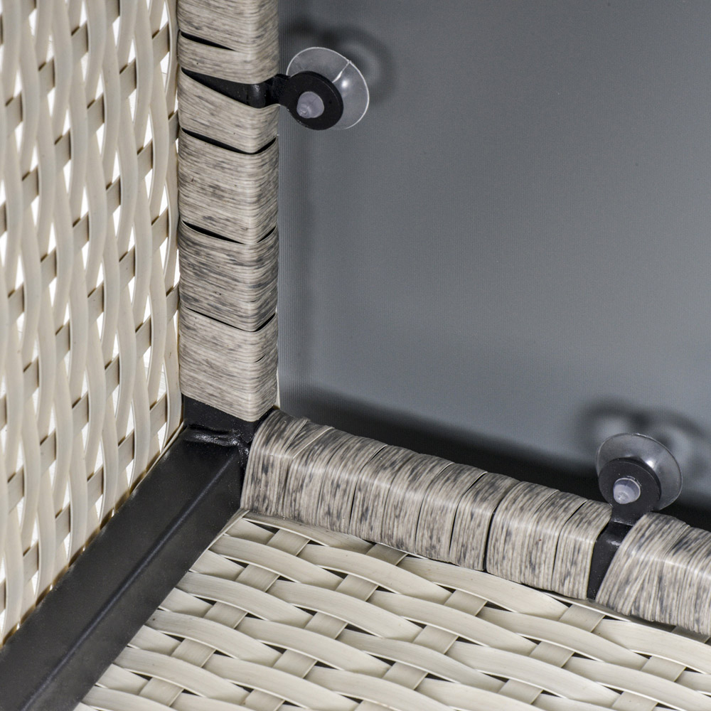 Outsunny Grey Rattan Square Coffee Table Image 3
