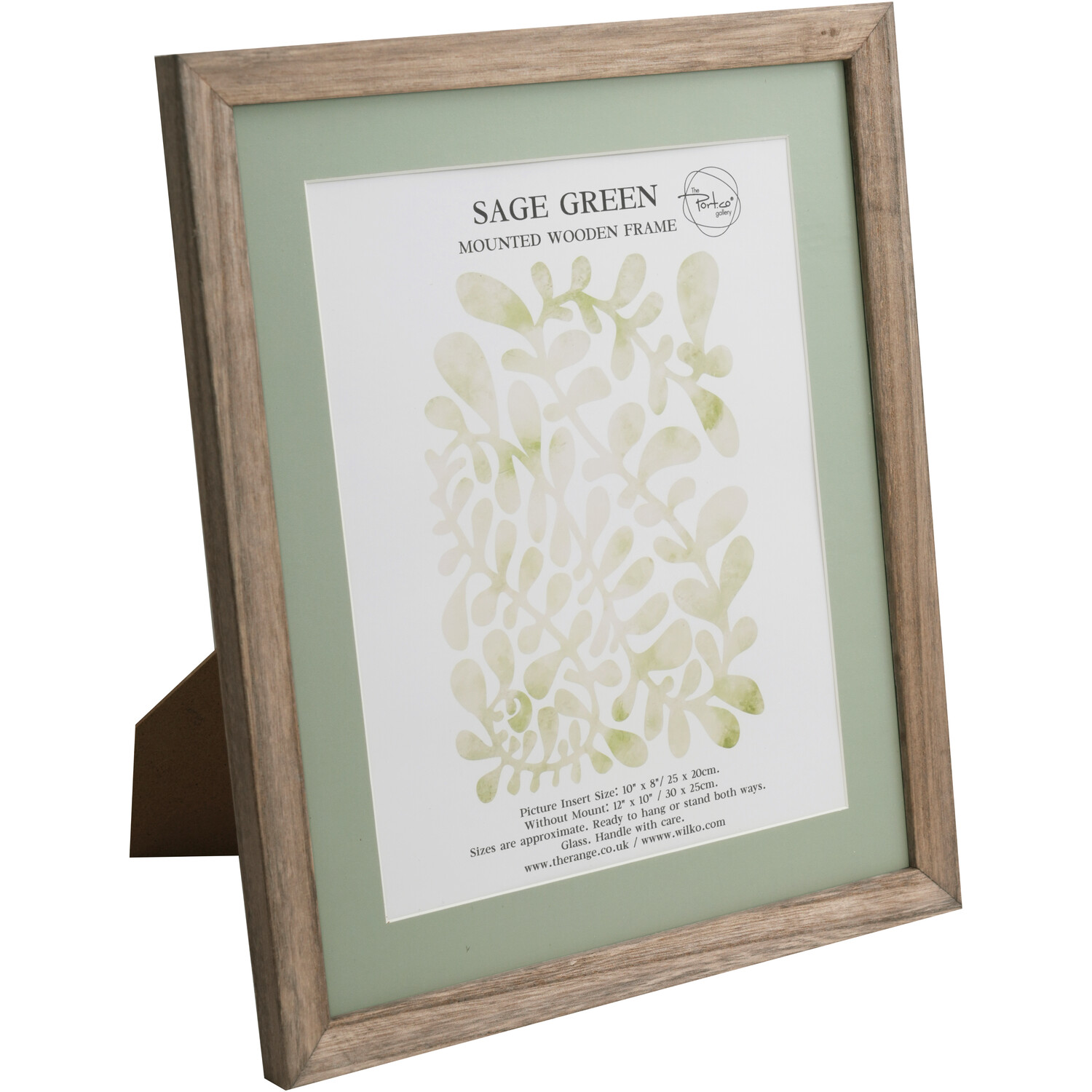 Sage Green Mounted Wooden Photo Frame Green 10 x 8in Image 2