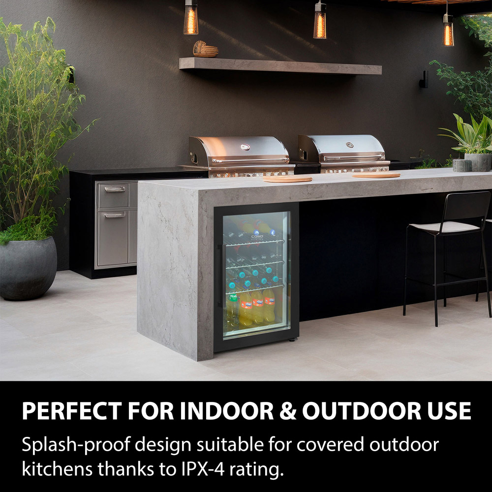 CASO Design 702 Black BBQ Wine Cooler with Right Hinge 63L Image 2