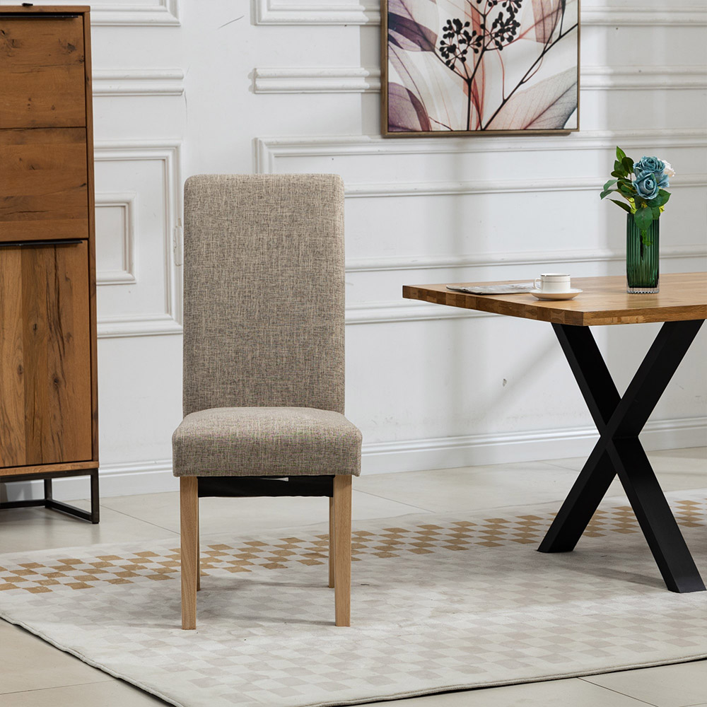 Artemis Home Rimini Set of 2 Brown Fabric Dining Chair Image 2