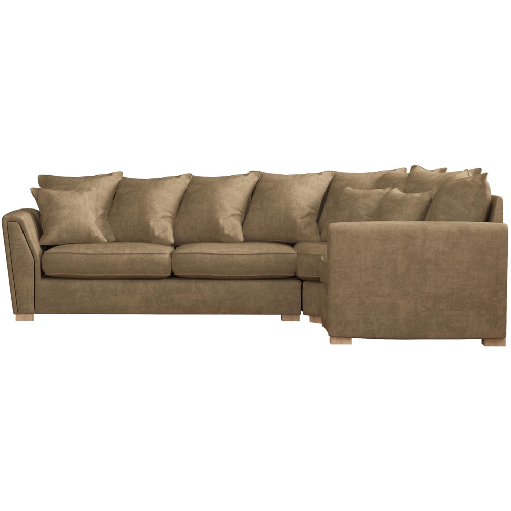 Wendleberry 3 Seater Mink Plush Velvet Scatter Back Right Hand Corner Sofa Image 3