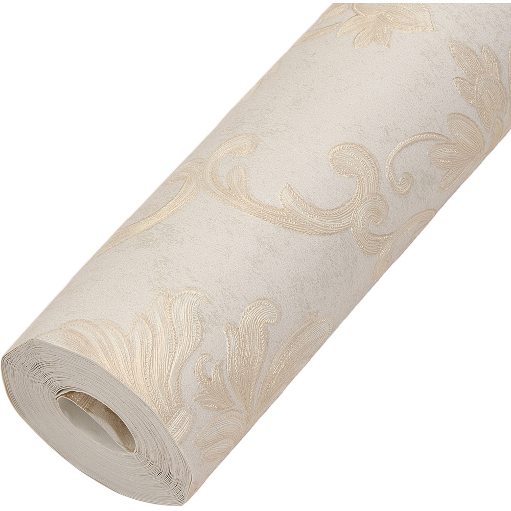 Living and Home Textured Rectangle 3D Embossed Beige Non-Pasted Wallpaper Image 4