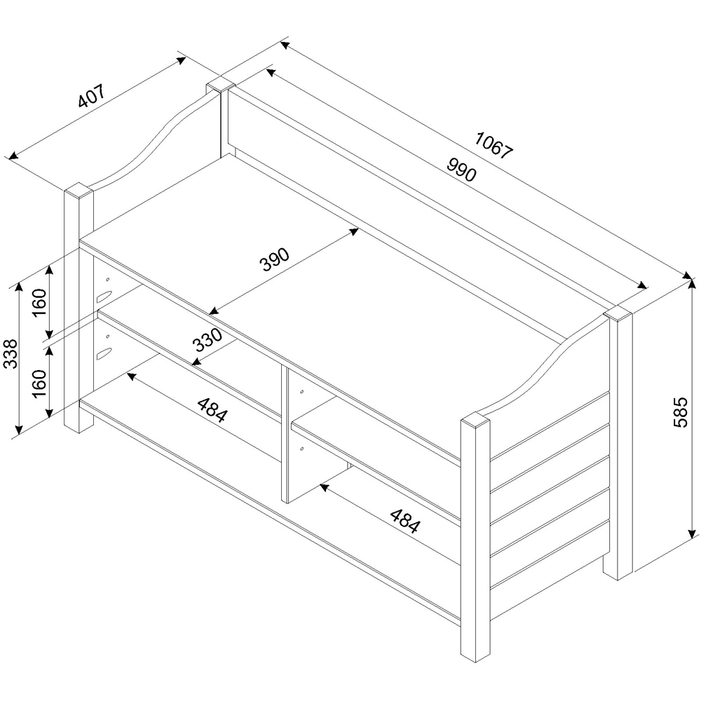Core Products Corona 4 Shelf Grey Large Shoe Bench Image 6
