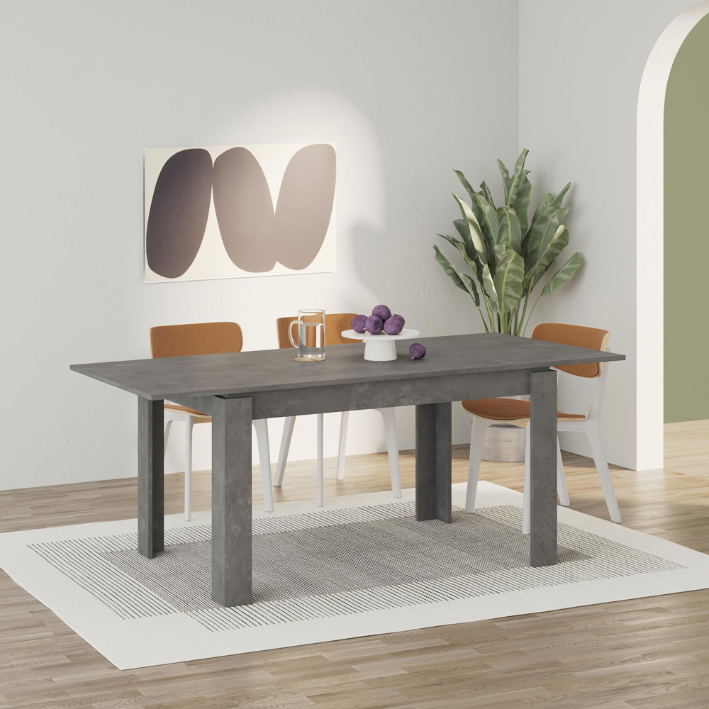 Decortie Tolmen 6 Seater Retro Grey Dining Table Image 4