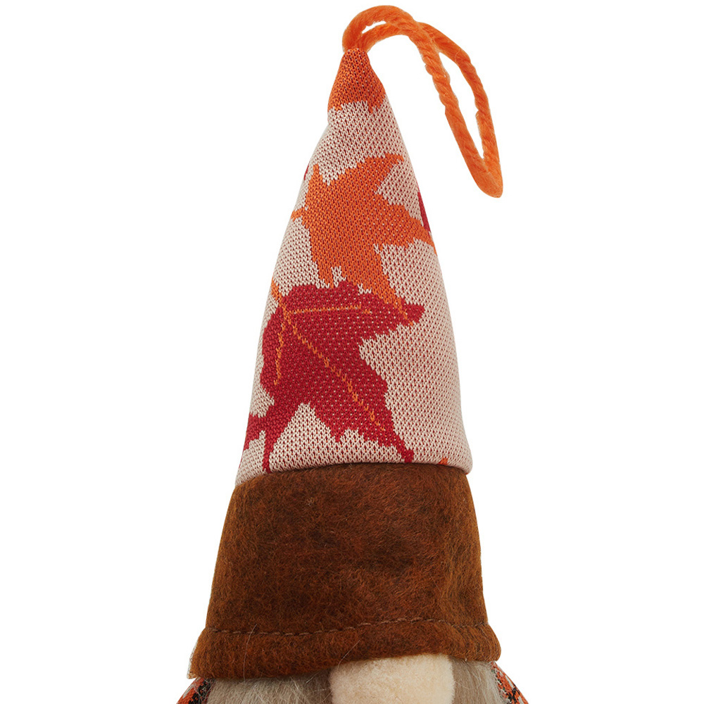 Living and Home Orange Thanksgiving Harvest Maple Gnome LED Ornament 17cm Image 6