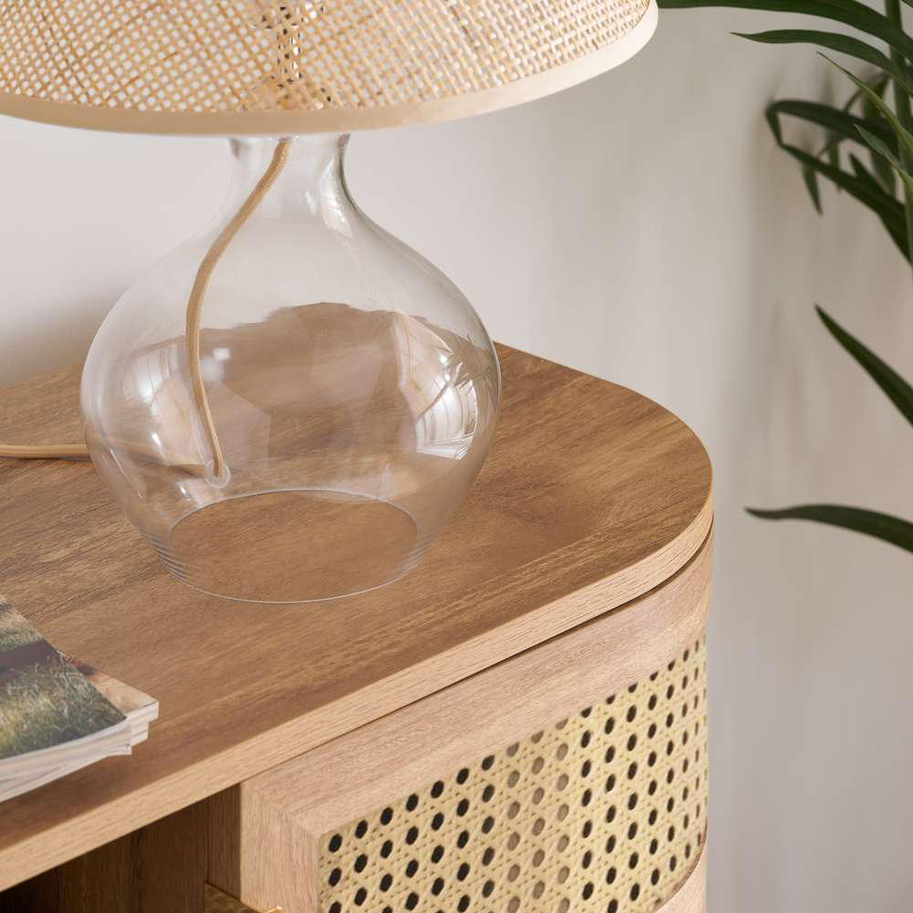 Birlea Noah 2 Door Single Shelf Rattan Effect Console Table Image 5