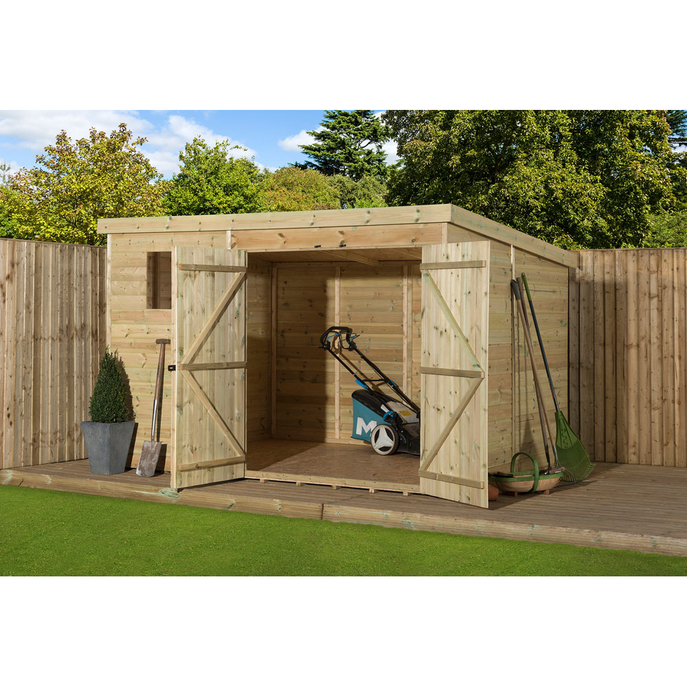 Empire Sheds 4000 10 x 8ft Double Door Tongue and Groove Pent Garden Shed Image 2