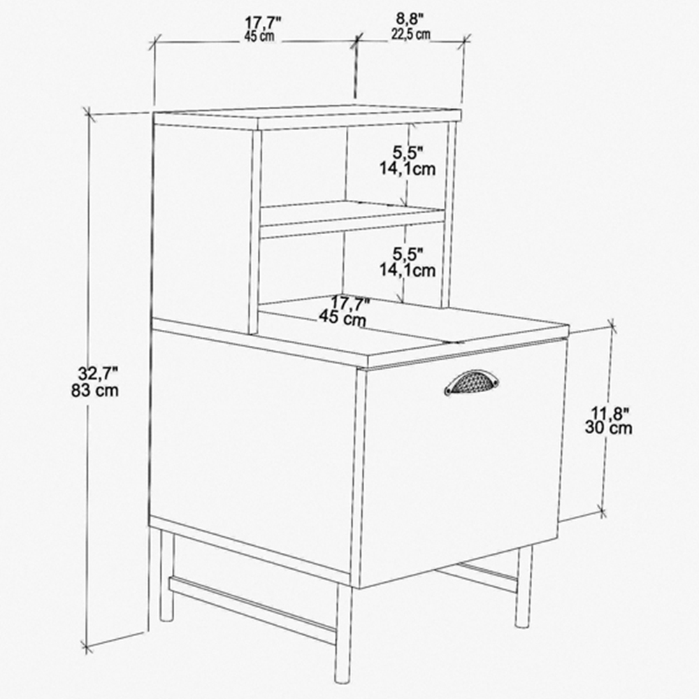 Decorotika Cressi Nightstand Bedside Table Image 6