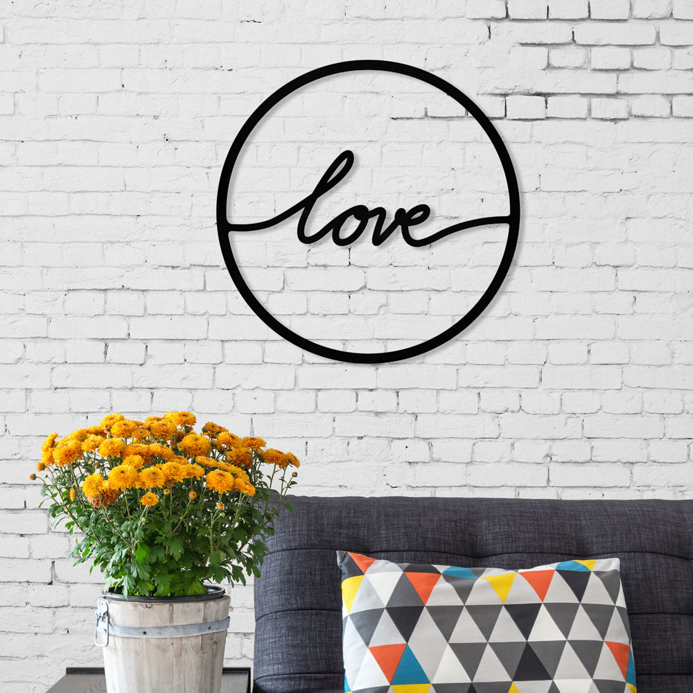 Decortie Black Love Theme Metal Wall Art Image 2