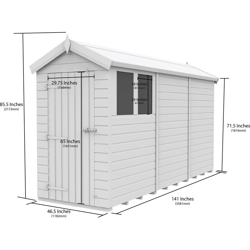 DIY Sheds 4 x 12ft Tongue and Groove Timber Apex Garden Shed Image 9