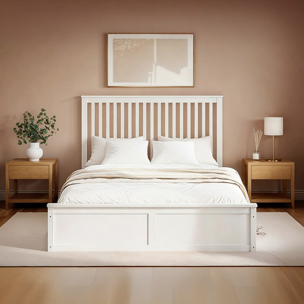 Flair Airedale Double White Wooden Ottoman Bed Image 6